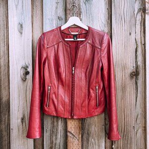White House Black Market Fitted Leather Women's Jacket (EUC)